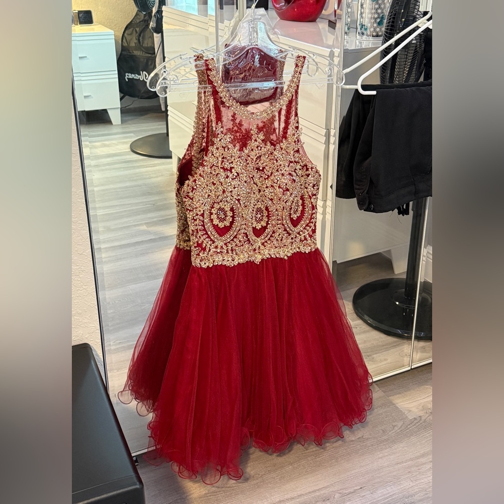 Dancing Queen Red and Gold Formal Dress